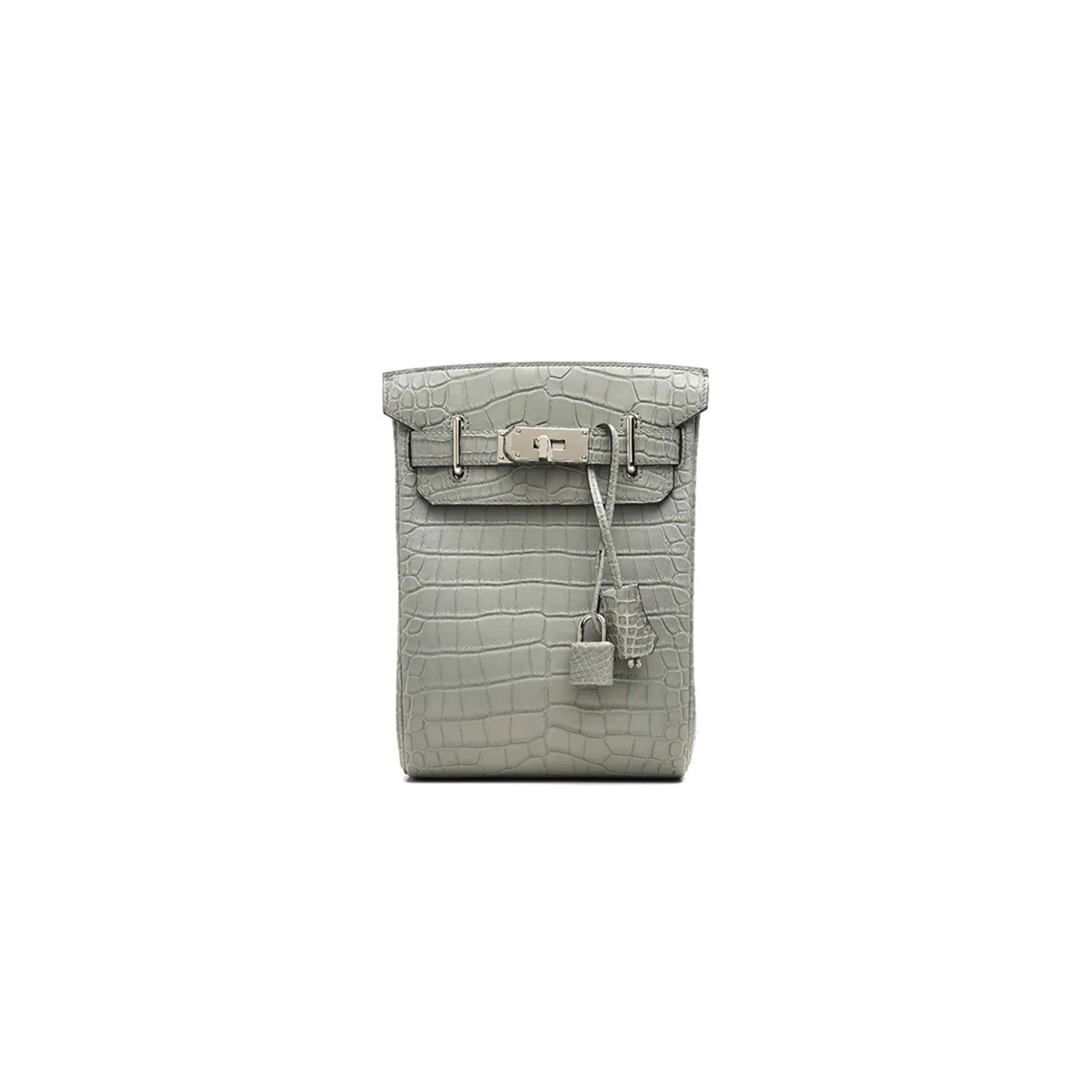 HERMÈS MASTER HAC A DOS PM BACKPACK IN GRIS CIMENT ALLIGATOR (26*17*8cm) 